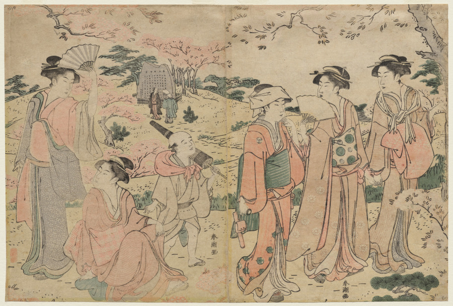 Kirschblütenschau am Asukayama, Katsukawa Shunchō